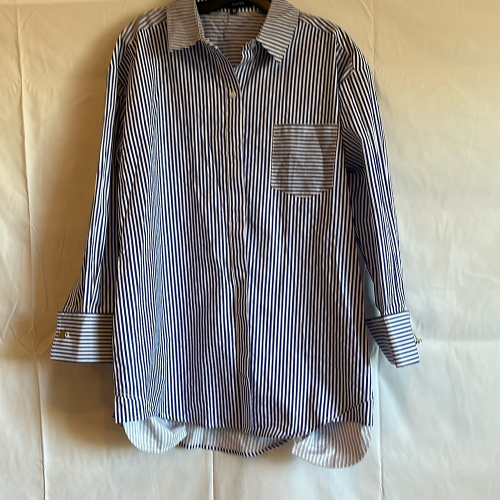 SER.O.YA, Medium. Blue/White Cotton.